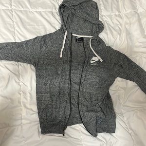 Nike just do it women’s zip up size medium soft stretchy, gray full zip